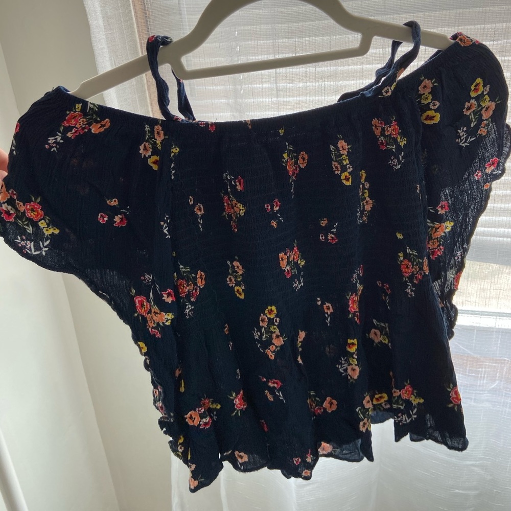 Floral off the shoulder top with tank top straps